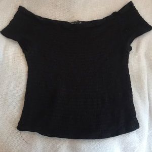 Black off the shoulder top